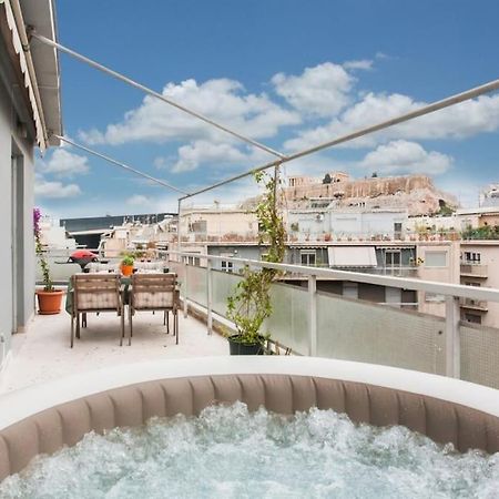 Lovely Apt W/Heated Jacuzzi &Full Acropolis View Athen Exterior foto